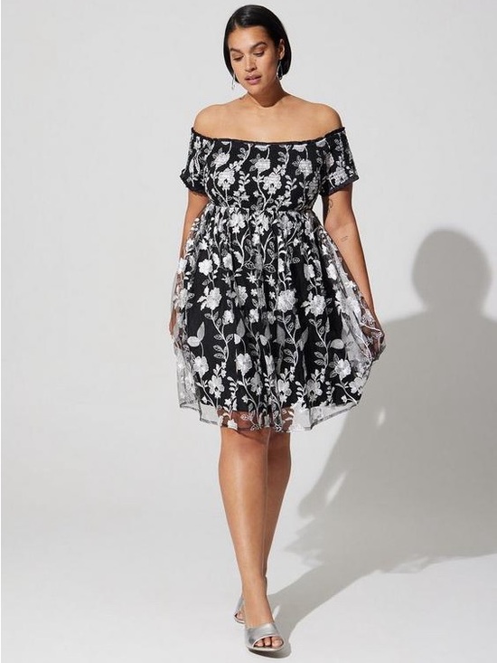 torrid Dresses & Skirts - NEW! torrid Mini Lace Smocked Off-Shoulder Dress. 1X.